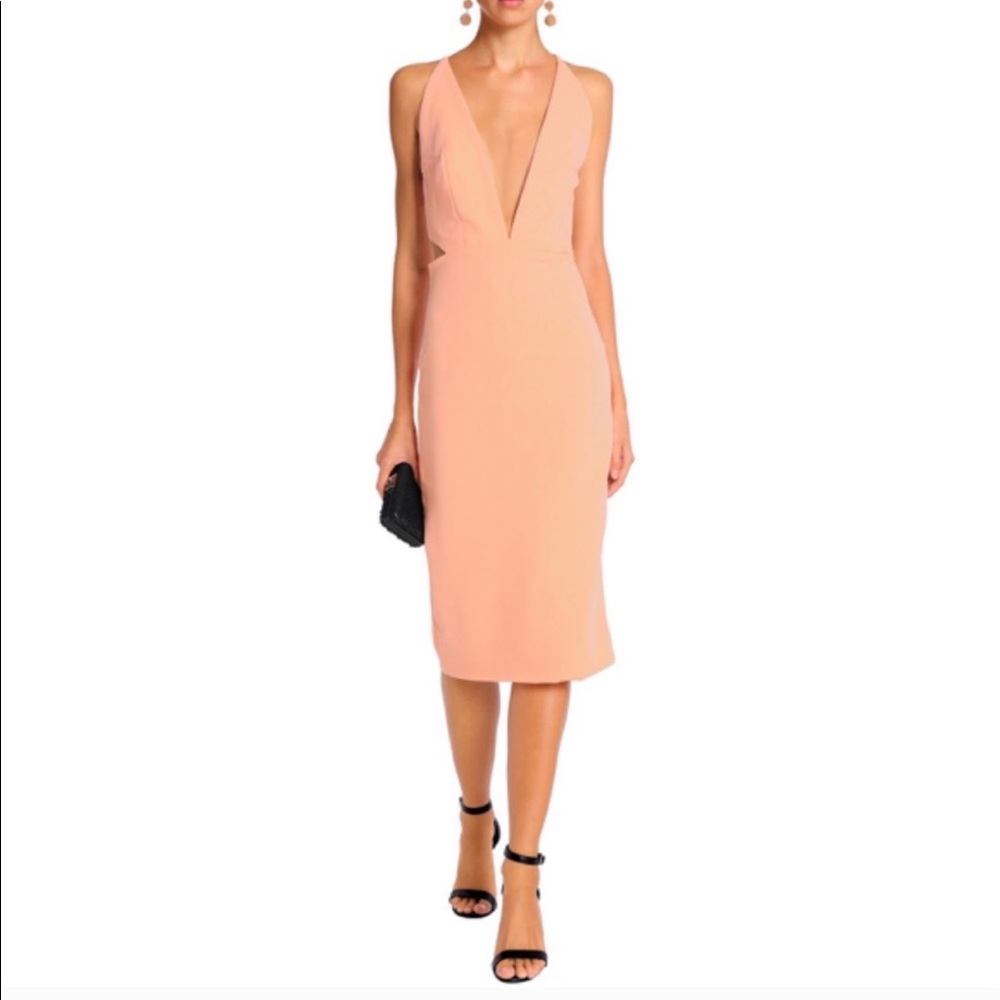 Solace London low plunge/backless dress